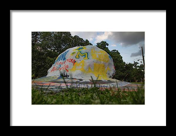 Hail To The Victor Framed Print featuring the photograph The Rock at the University of Michigan #1 by Eldon McGraw