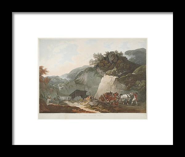Philip James De Loutherbourg Framed Print featuring the painting The Slate Mine #1 by Philip James de Loutherbourg
