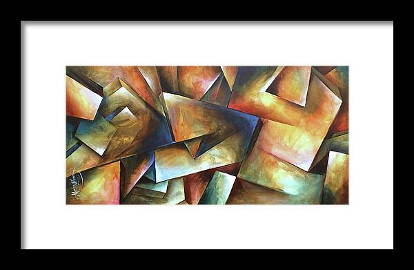 Abstract Framed Print featuring the painting The Wall by Michael Lang
