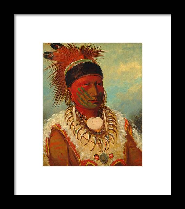 George Catlin Framed Print featuring the painting The White Cloud by George Catlin by Mango Art
