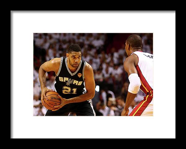 Playoffs Framed Print featuring the photograph Tim Duncan #1 by Andy Lyons