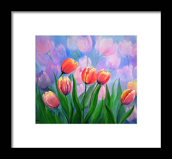 Wall Art Home Décor Red Flowers Red Tulips Print Perfect Photo Garden Tulips Garden Flowers Floral Gift Idea Summer Flowers Framed Print featuring the photograph Tulips #3 by Tanya Harr