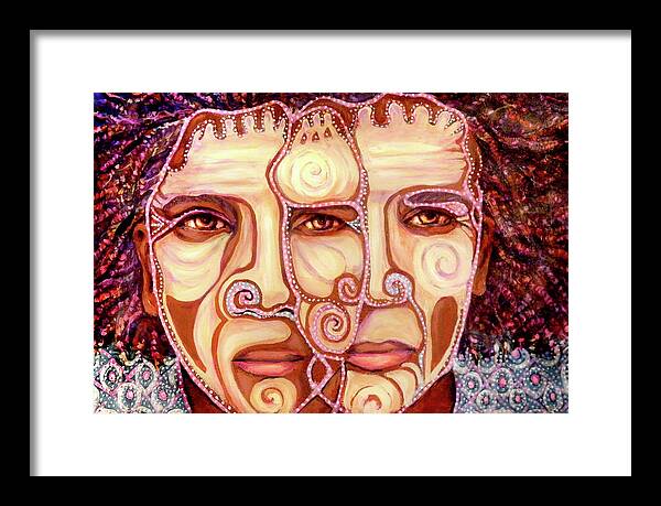  Framed Print featuring the mixed media Two Heads are Better than One #1 by Cora Marshall