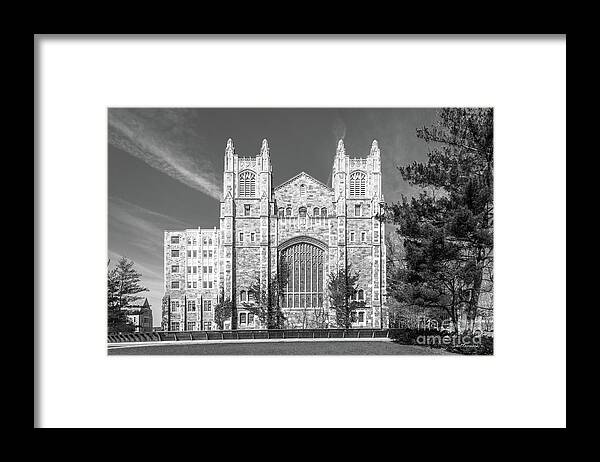University Of Michigan Framed Print featuring the photograph University of Michigan Law Library by University Icons