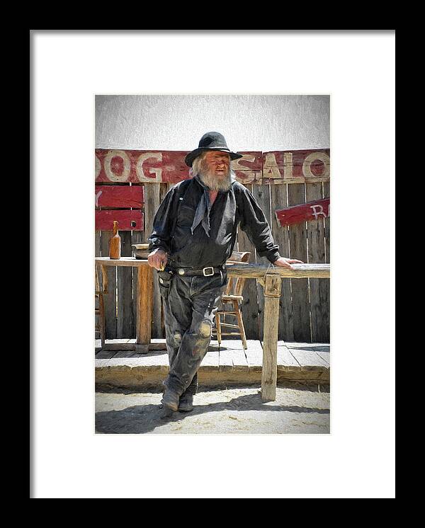 Virginia City Framed Print featuring the photograph Virginia City Cowboy #1 by Jim Vallee