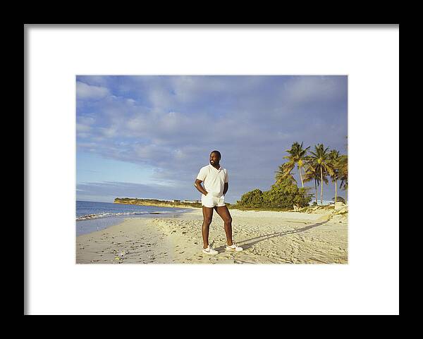 1980-1989 Framed Print featuring the photograph Viv Richards #1 by Adrian Murrell