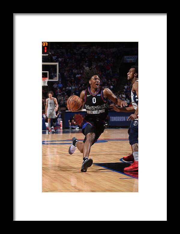 Tyrese Maxey Framed Print featuring the photograph Washington Wizards v Philadelphia 76ers - Game Two by David Dow