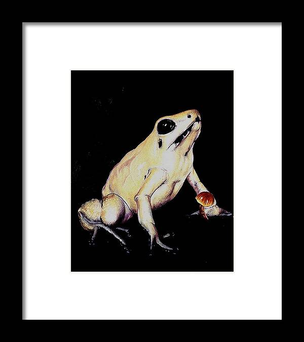 Frog Framed Print featuring the drawing Watchful Morning by Barbara Keith