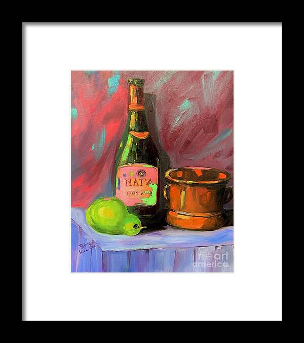 Napa Framed Print featuring the painting Wine and Fruit by Patsy Walton