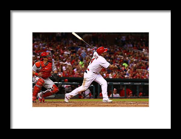 St. Louis Cardinals Framed Print featuring the photograph Yadier Molina by Dilip Vishwanat