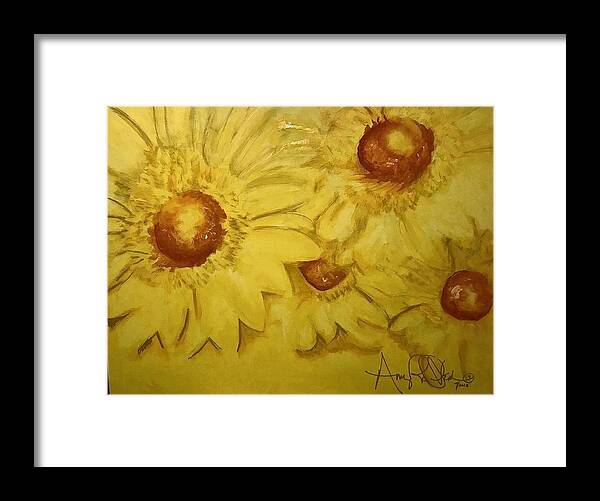  Framed Print featuring the painting Yellow #1 by Angie ONeal