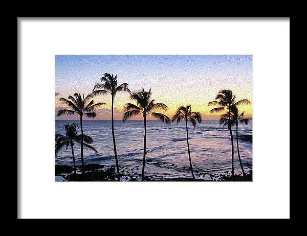 Hawaii Framed Print featuring the photograph Poipu Palms Painting by Robert Carter