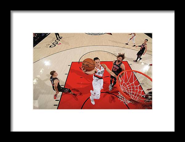 Nba Pro Basketball Framed Print featuring the photograph Zach Collins by Cameron Browne