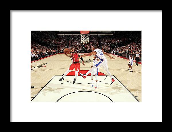 Nba Pro Basketball Framed Print featuring the photograph Damian Lillard by Cameron Browne
