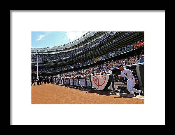 American League Baseball Framed Print featuring the photograph Derek Jeter by Al Bello