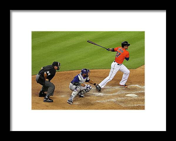 American League Baseball Framed Print featuring the photograph Giancarlo Stanton by Mike Ehrmann