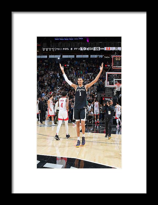 Basketball Framed Print featuring the photograph Houston Rockets v San Antonio Spurs #10 by Michael Gonzales