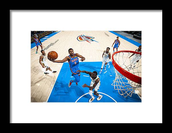 Nba Pro Basketball Framed Print featuring the photograph Indiana Pacers v Oklahoma City Thunder by Zach Beeker