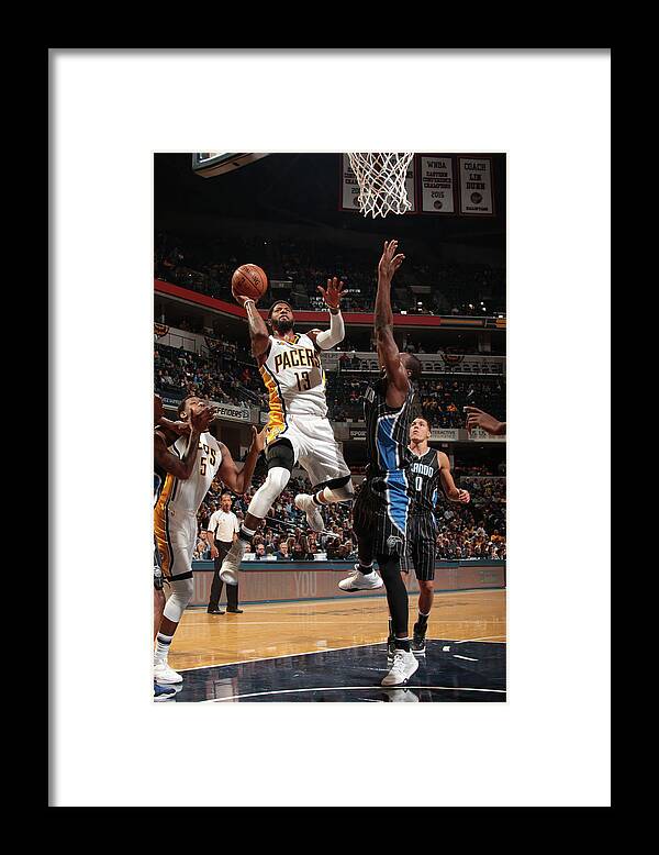 Nba Pro Basketball Framed Print featuring the photograph Paul George by Ron Hoskins