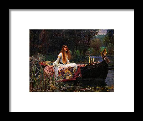 The Lady Of Shalott Framed Print featuring the painting The Lady of Shalott #10 by John William Waterhouse