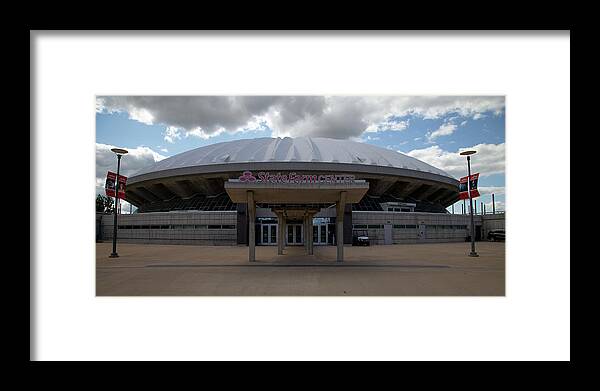 University Of Illinois Framed Print featuring the photograph Wide shot of State Farm Center at University of Illinois by Eldon McGraw
