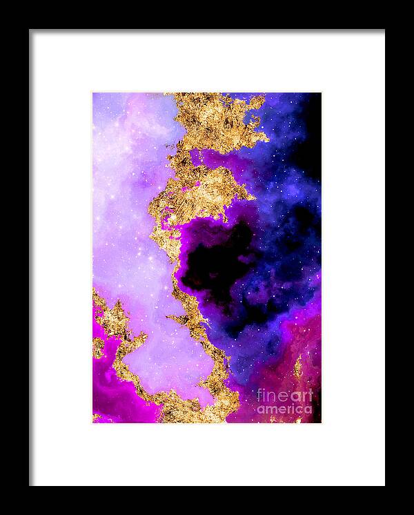 Holyrockarts Framed Print featuring the mixed media 100 Starry Nebulas in Space Abstract Digital Painting 007 by Holy Rock Design