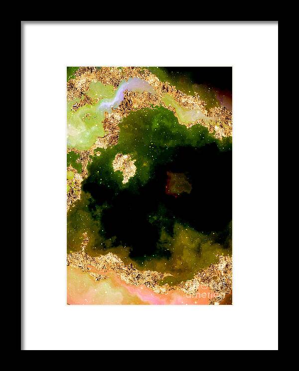 Holyrockarts Framed Print featuring the mixed media 100 Starry Nebulas in Space Abstract Digital Painting 013 by Holy Rock Design