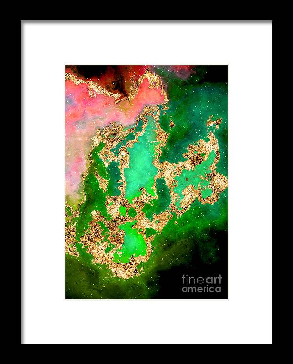 Holyrockarts Framed Print featuring the mixed media 100 Starry Nebulas in Space Abstract Digital Painting 057 by Holy Rock Design