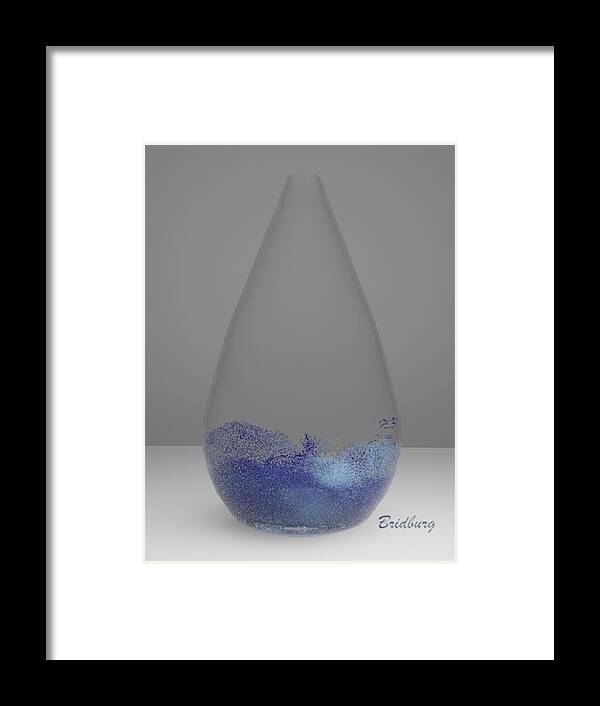 Nft Framed Print featuring the digital art 101 Rain Drop Wave by David Bridburg