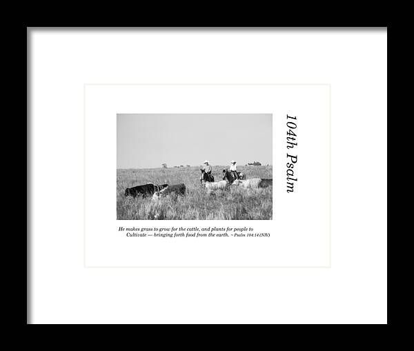 Richard E. Porter Framed Print featuring the photograph 104th Psalm-Working Cattle by Richard Porter