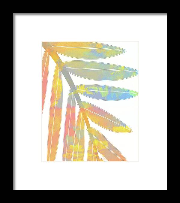 Palm Leaf Framed Print featuring the digital art Boho Pastel Palm Leaf Abstract #11 by Bob Pardue