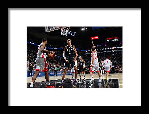 Basketball Framed Print featuring the photograph Houston Rockets v San Antonio Spurs #11 by Michael Gonzales
