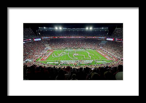 Gameday Framed Print featuring the photograph Night Panorama Bryant-Denny Stadium #12 by Kenny Glover