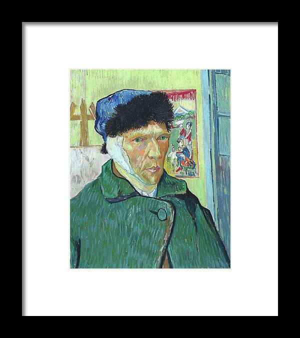 Vincent Van Gogh Framed Print featuring the painting Self-Portrait with Bandaged Ear #11 by Vincent Van Gogh