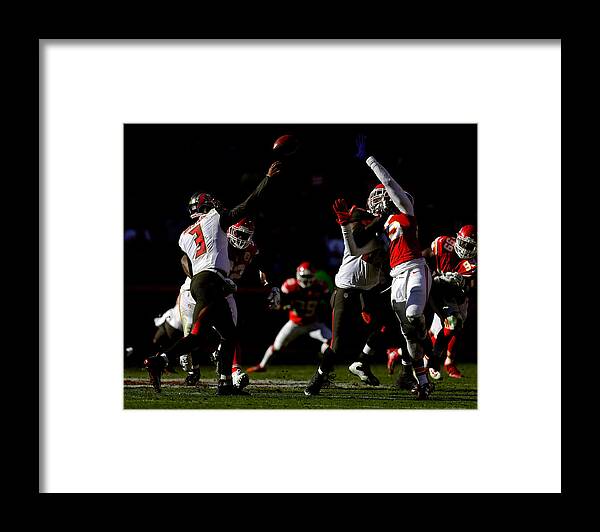 People Framed Print featuring the photograph Tampa Bay Buccaneers v Kansas City Chiefs #11 by Jamie Squire