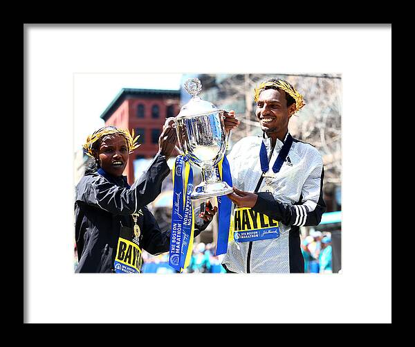 Ethiopia Framed Print featuring the photograph 120th Boston Marathon by Maddie Meyer