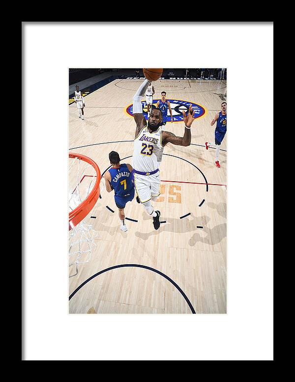 Lebron James Framed Print featuring the photograph Lebron James #12 by Garrett Ellwood