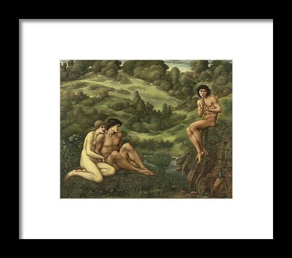 Garden Of Pan Framed Print featuring the painting The Garden of Pan #12 by Edward Burne-Jones