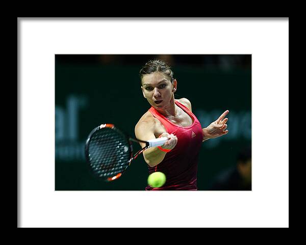 Wta Tour Framed Print featuring the photograph BNP Paribas WTA Finals: Singapore 2015 - Day One #13 by Clive Brunskill