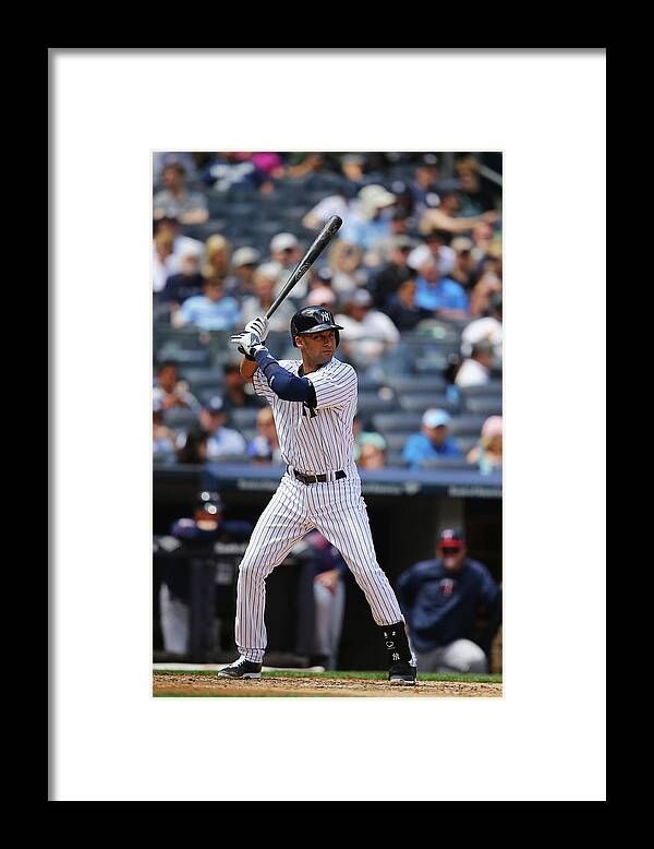 People Framed Print featuring the photograph Derek Jeter by Al Bello