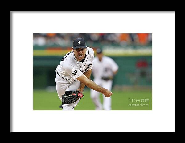 American League Baseball Framed Print featuring the photograph Justin Verlander #13 by Leon Halip