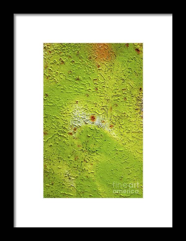 Abstract Framed Print featuring the photograph Weathered netal surface #13 by Tom Gowanlock