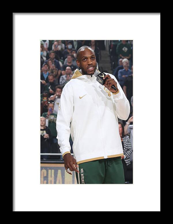 Crowd Of People Framed Print featuring the photograph Khris Middleton by Gary Dineen