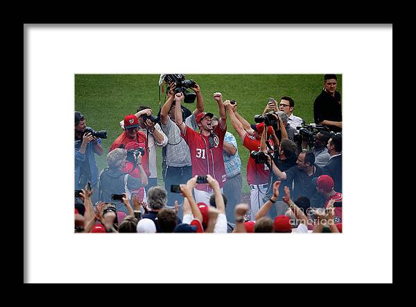 People Framed Print featuring the photograph Max Scherzer #14 by Rob Carr
