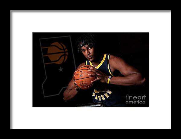 Media Day Framed Print featuring the photograph Myles Turner by Ron Hoskins