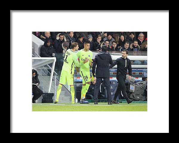 People Framed Print featuring the photograph Paris Saint-Germain v AS Monaco - Ligue 1 #14 by Xavier Laine