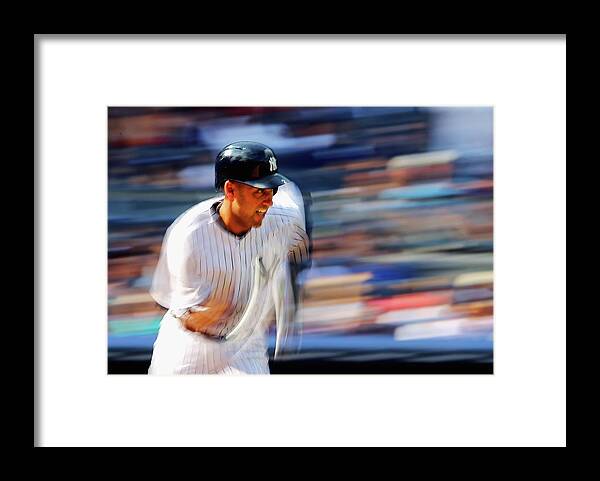 Ninth Inning Framed Print featuring the photograph Derek Jeter by Al Bello