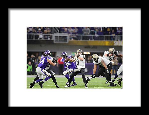 Playoffs Framed Print featuring the photograph Divisional Round - New Orleans Saints v Minnesota Vikings by Hannah Foslien