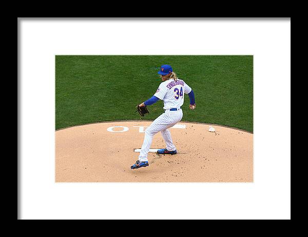 American League Baseball Framed Print featuring the photograph Noah Syndergaard #15 by Mike Stobe