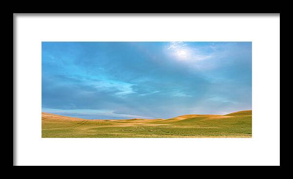 Landscapes Framed Print featuring the photograph Rolling hills and Farm Land at palouse washington #15 by Alex Grichenko